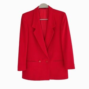 Mark Shale Vintage 100% Pure Wool Red Blazer Women’s Size 8